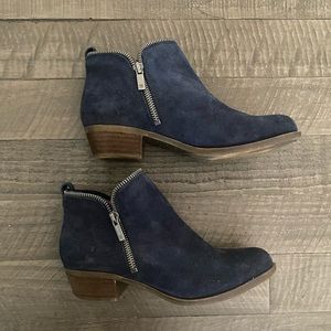 Lucky Brand Blue Suede Ankle Boots